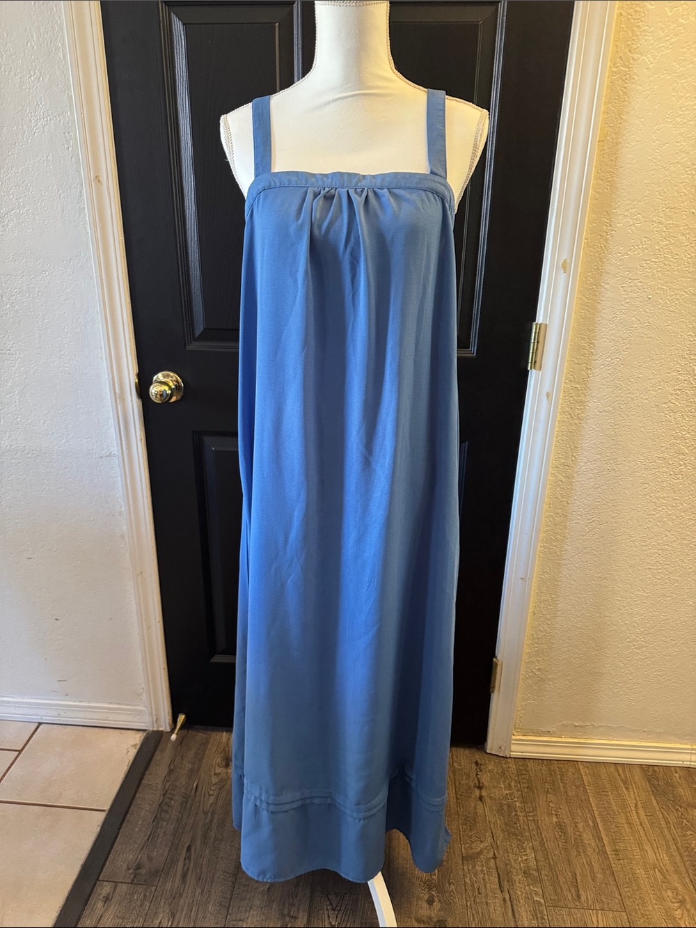 Blue Maxi Sundress-Style with Wide Straps